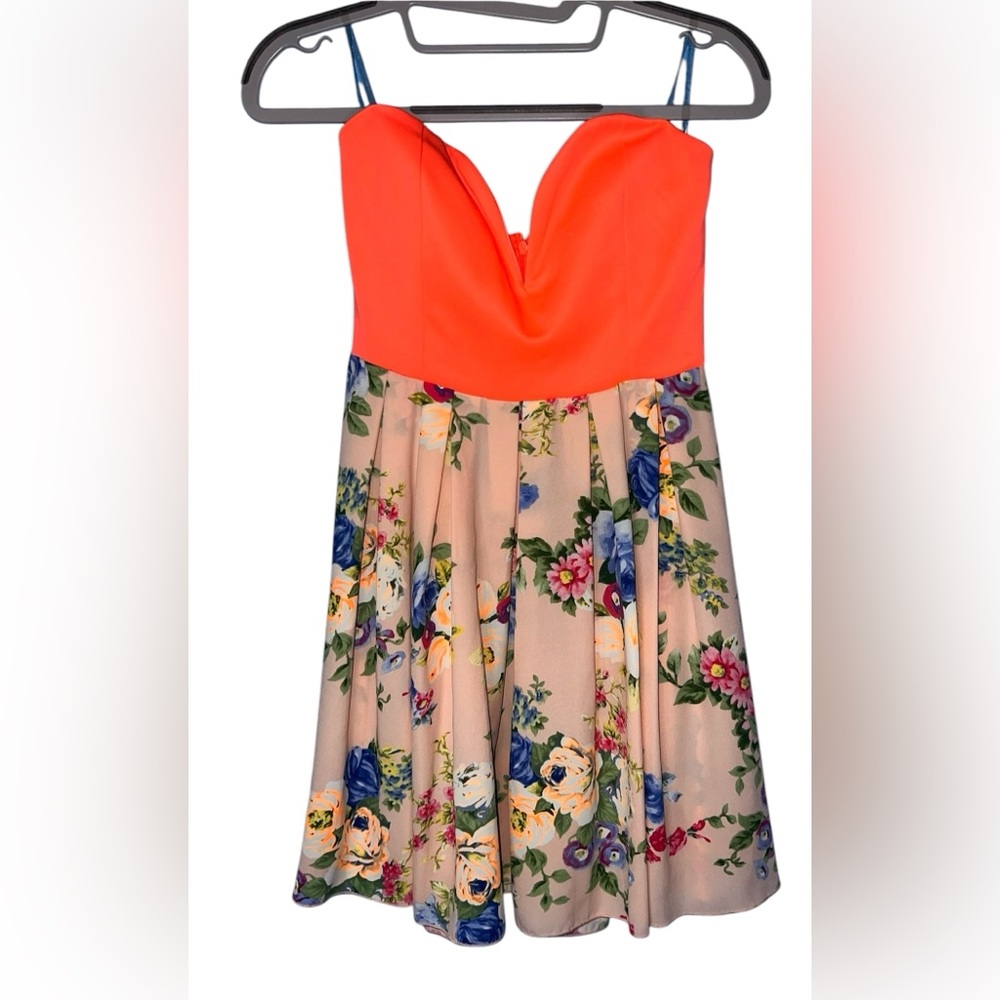TRAC Strapless Floral Dress Zip Closure-Formal, Casual, Prom, Wedding